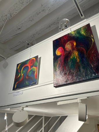 Deux toiles abstraites de Paola Panero